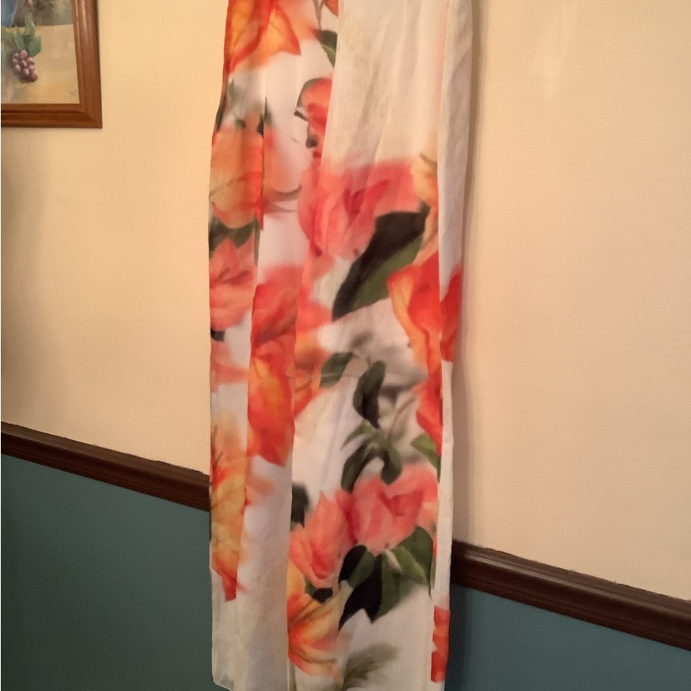 Socapri High Rise Silk Floral Wide Leg Pants IT 46